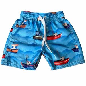 Wes and Willy 24 mo swim trunks bathing suit swimsuit boats ships sailboat